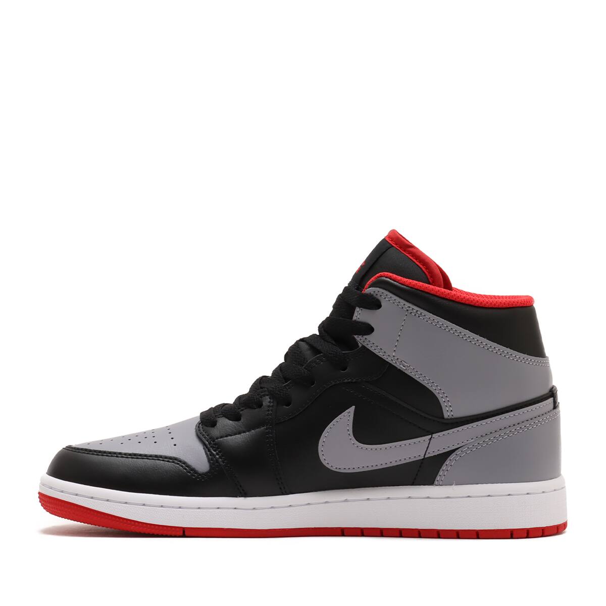 JORDAN BRAND AIR JORDAN 1 MID BLACK/CEMENT GREY-FIRE RED-WHITE