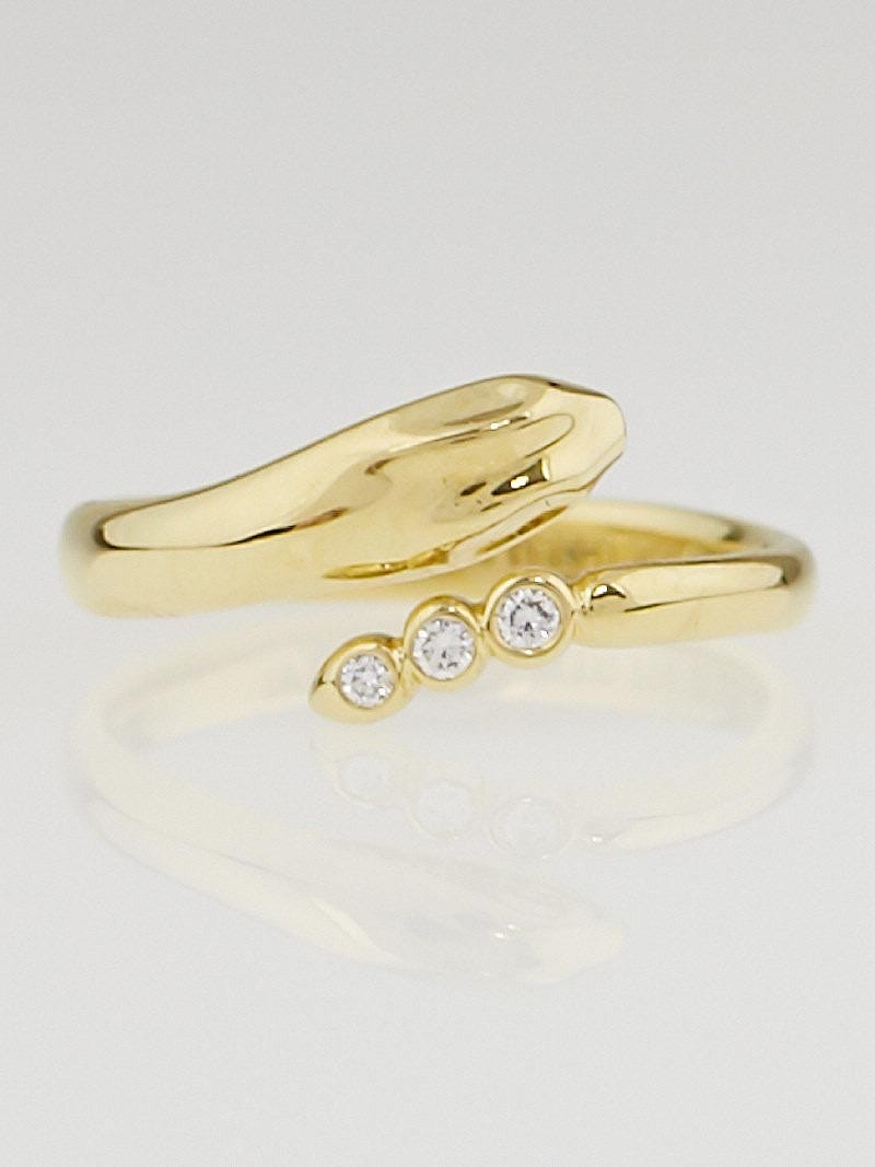 Tiffany & Co 18k Gold and Diamond Elsa Peretti Serpent Snake Ring