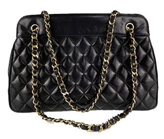 ミニマトラッセ 18㎝ サテン ブラック ゴールド ショルダーバッグ