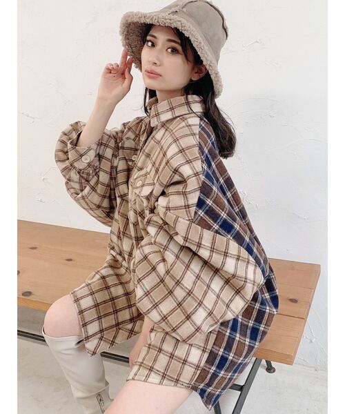 GYDA（ジェイダ）の「中綿キルティングチェック ジャケット（その他