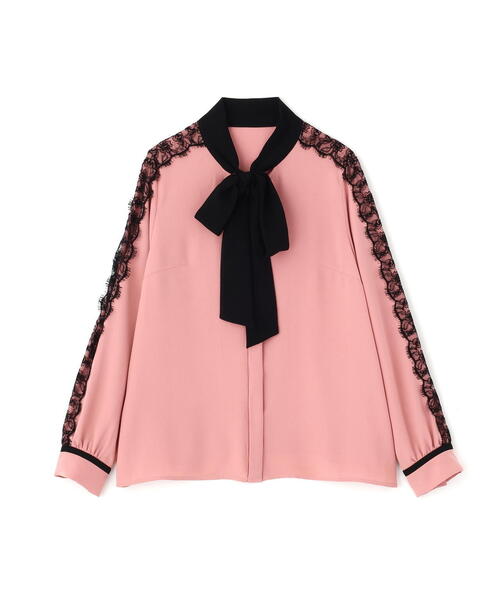 セール】◇レースコンビバイカラーリボンブラウス（シャツ/ブラウス