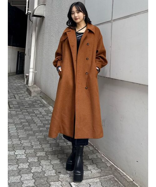 セール】スタンドネックダブルカラーコート（ステンカラーコート