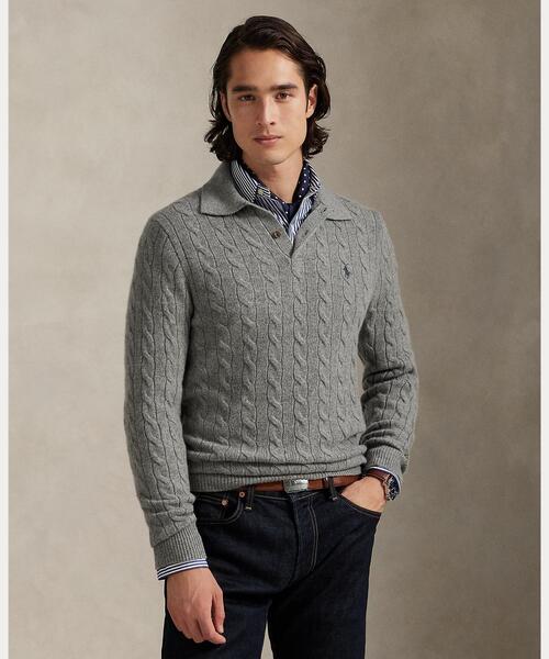 ケーブルニット ウールカシミヤ セーター（ニット/セーター）｜POLO