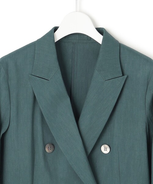 セール】【洗える】リネンレーヨンストレッチ ダブル ジャケット