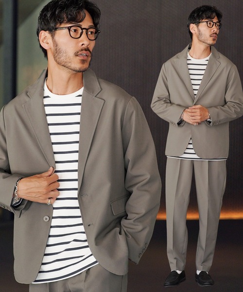 セール】【セットアップ】リラックスシルエット テーラードジャケット