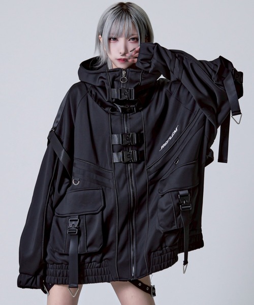 REFLEM/レフレム』サイバー切替ハイネックジャージパーカー（パーカー