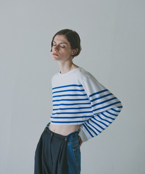 WOMEN【ORCIVAL for BIOTOP】basque shirt cropped（Tシャツ