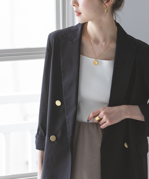 Noble（ノーブル）の「《追加》麻ストレッチピークドラペルダブル