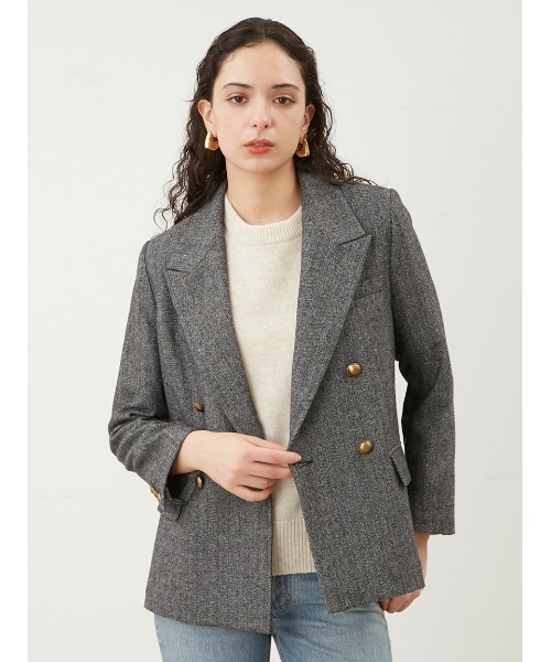 Mila Owen（ミラオーウェン）の「金釦ダブルブレストツイードブレザー