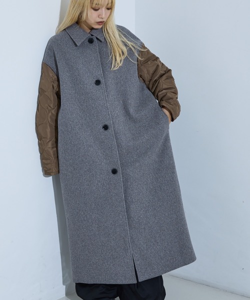 NOMINE（ノミネ）の「袖キルティングステンカラーコート（ステンカラー