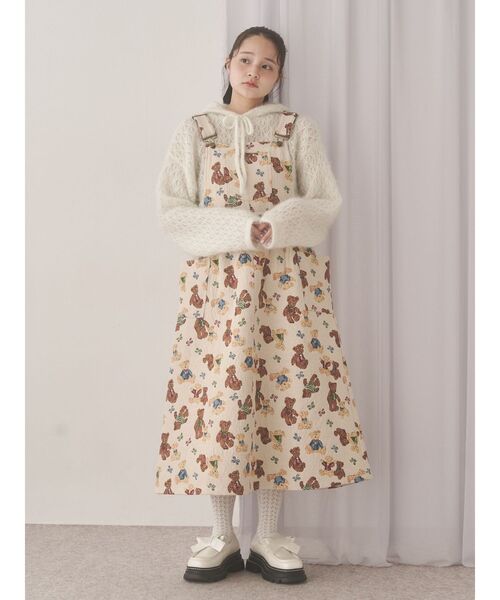 セール】bear and bearジャガードジャンスカ（ジャンパースカート