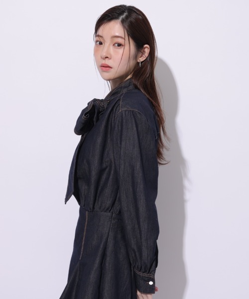 デニムボウタイミニワンピース（ワンピース）｜Rirandture（リランド