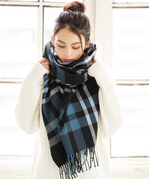 なめらか大判ストールマフラー（マフラー）｜QUEENHEAD（クイーン