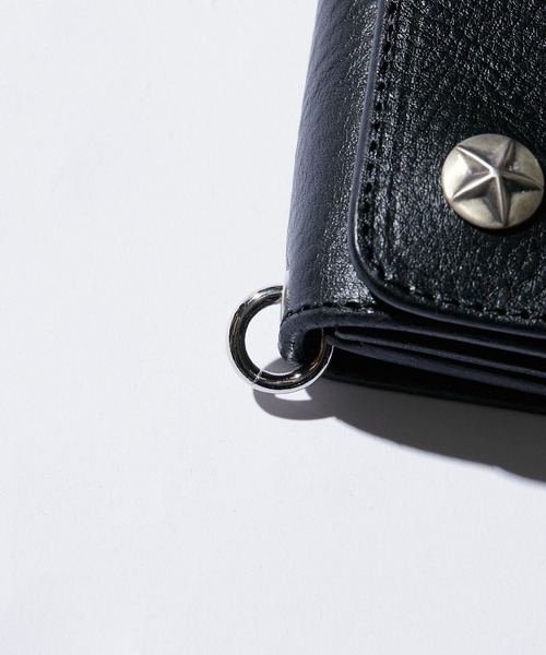 CALEE/キャリー SILVER STAR CONCHO FLAP LEATHER HALF WALLET