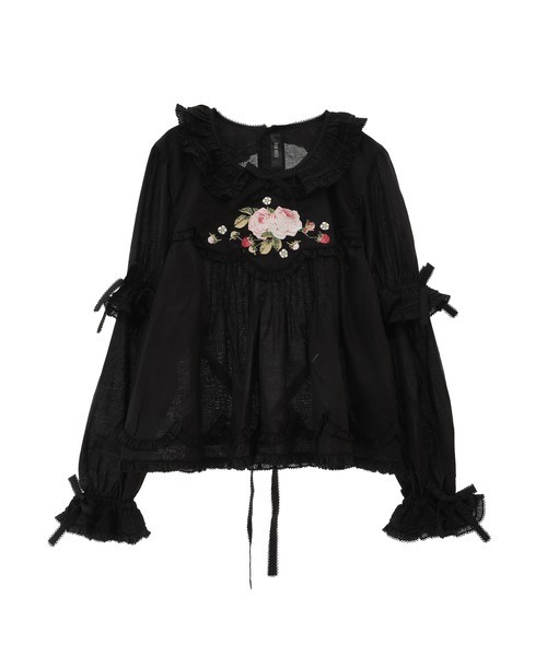 PINK HOUSE（ピンクハウス）の「Berry Rose刺繍入りブラウス（シャツ