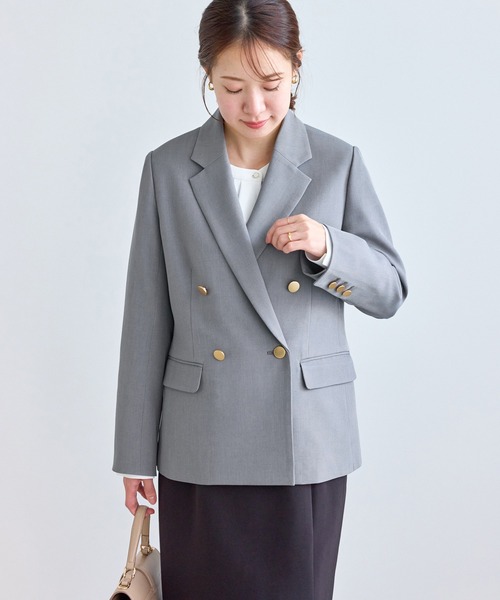 セール】【低身長・小柄さんサイズ】クリアツイル金ボタンジャケット