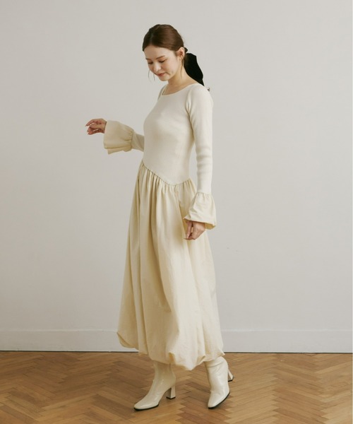 ニットドッキングバルーンワンピース（ワンピース）｜Olu.（オルドット