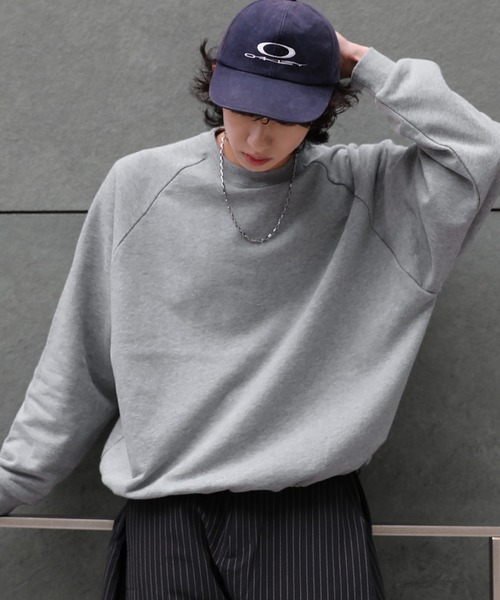 セール】裏毛ドローコードラグランスウェットプルオーバー（スウェット