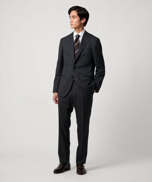 タスマニア ウール ギャバジン シングル3ボタン スーツ S‐MODEL