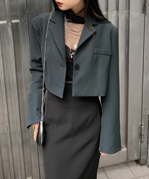 セール】【LVEU.】フレアカフスクロップドジャケット / セットアップ