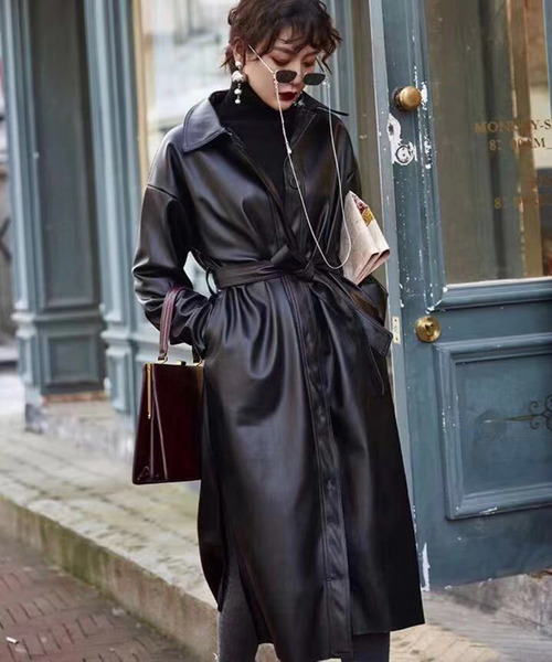 ABITOKYO（アビトーキョー）の「ECOレザー ベルト付きロングコート