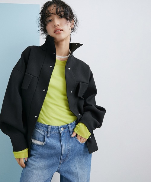 ADAM ET ROPE'（アダムエロペ）の「【WEB限定】スムースニットブルゾン