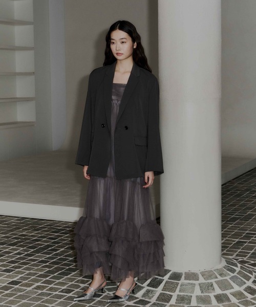 2点セットアイテム】ボリュームチュールジャケットセットドレス