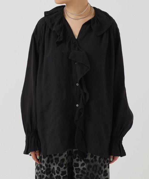 追加3》フレンチリネン フリルパフブラウス（シャツ/ブラウス