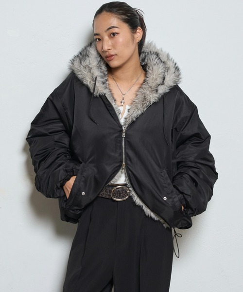 セール】【UNISEX】2WAYリバーシブルファーブルゾン（ブルゾン