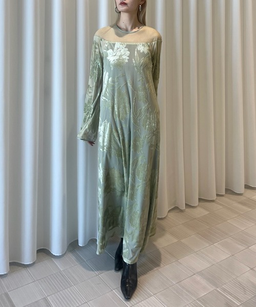 SHEER JACQUARD A LINE DRESS（ドレス）｜Ameri（アメリ）の