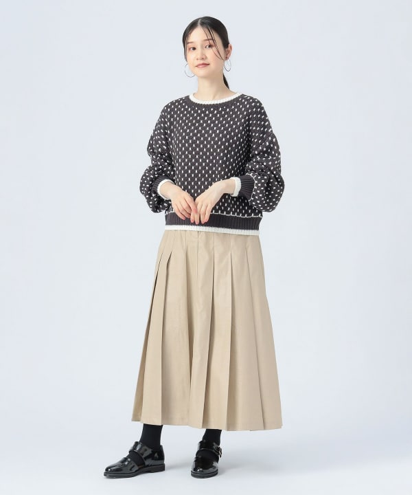 BEAMS HEART（ビームス ハート）ドット柄 ジャカード ニット（トップス