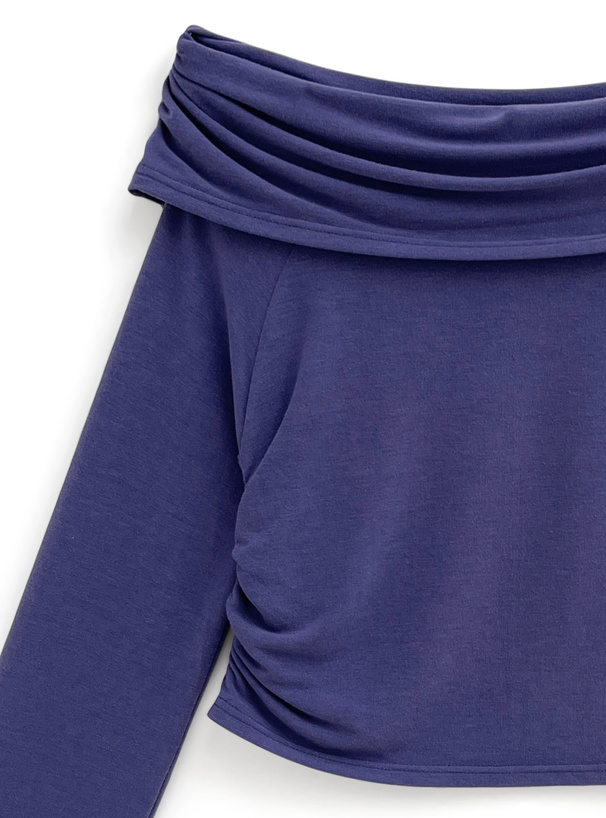 オフショルダーギャザークロップド丈トップス[an1594] | レディース