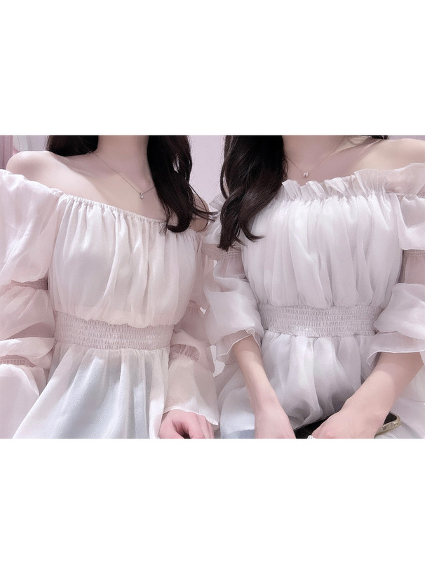 袖2Wayシアーシャーリングペプラムブラウス[fl001] | レディース