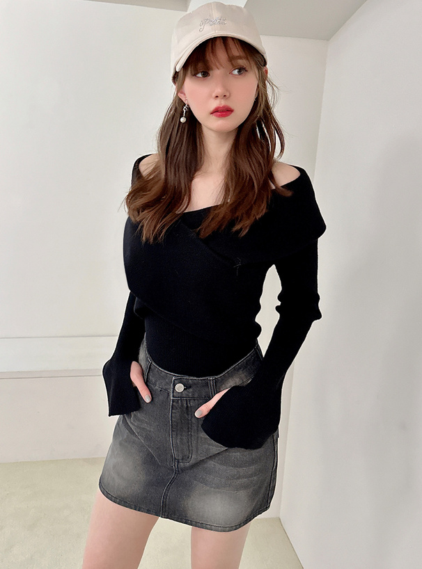 クロススリットスリーブニットトップス[tu1426] | レディース
