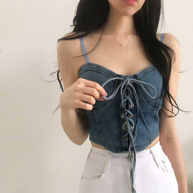 コルセットデニムキャミソールトップ | ファッション通販サイト NUGU