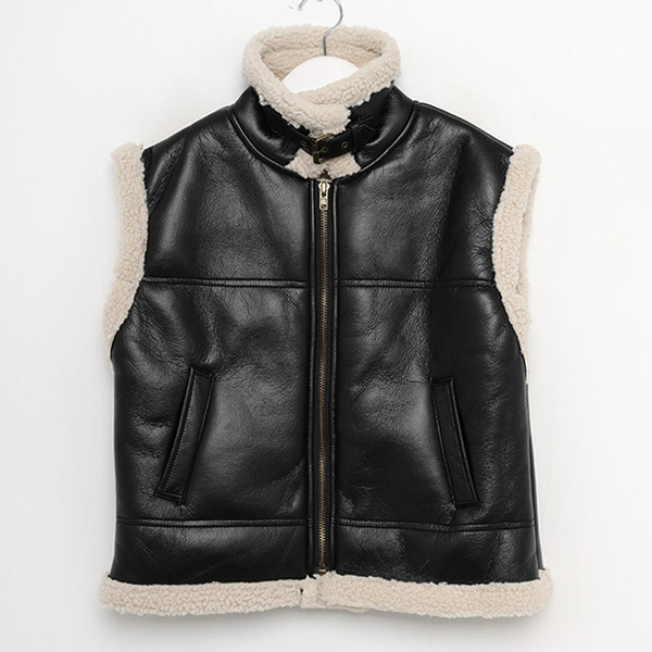 フェイクレザームートンベスト | ファッション通販サイト NUGU