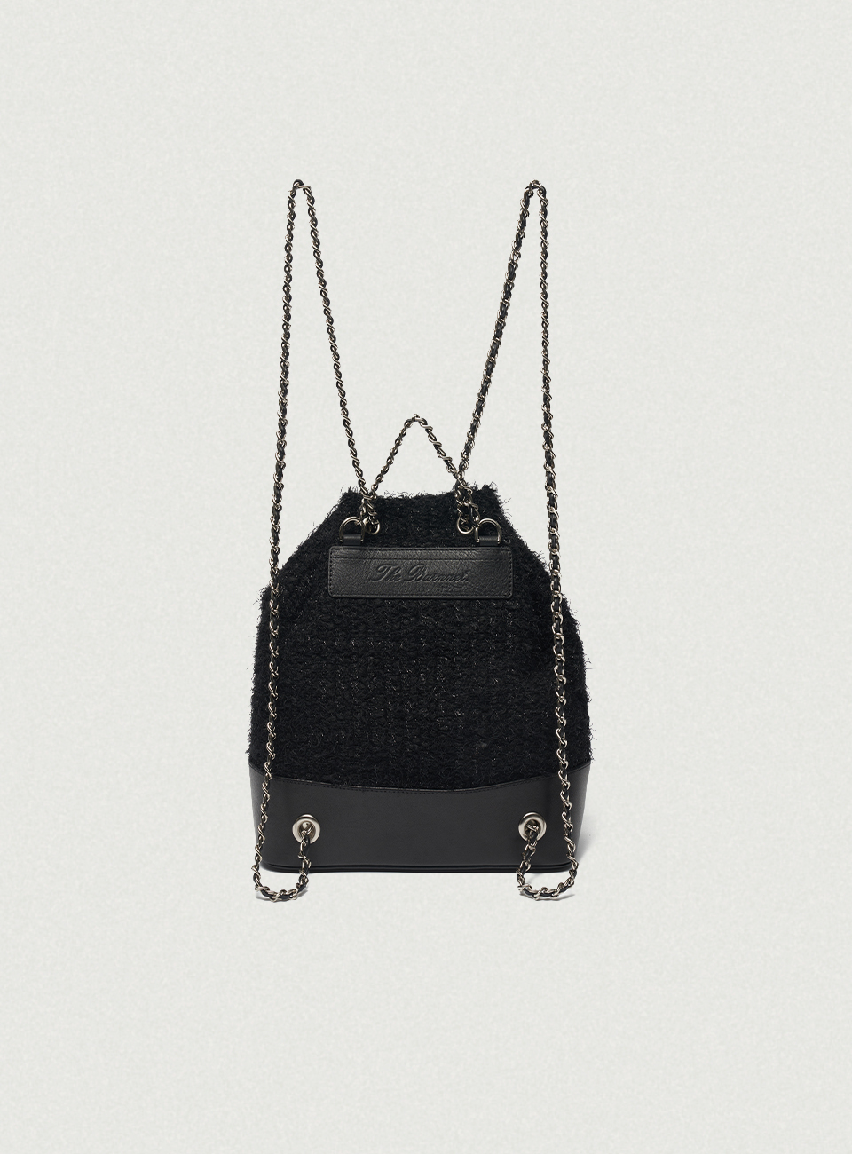 Black Tweed Drawstring Chain Backpack | ファッション通販サイト NUGU