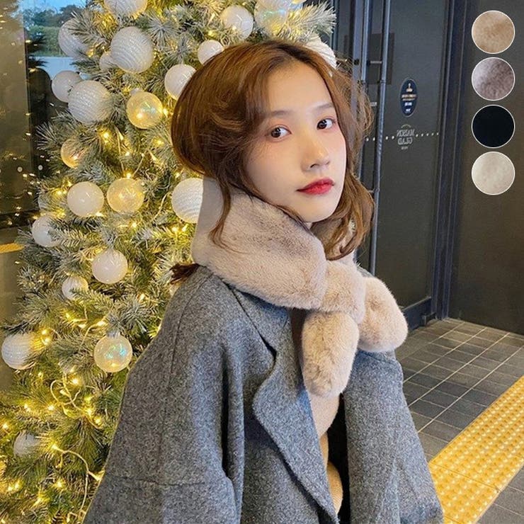 ファー マフラー レディース 防寒 秋冬[品番：TKYW0000297]｜ミスウェ