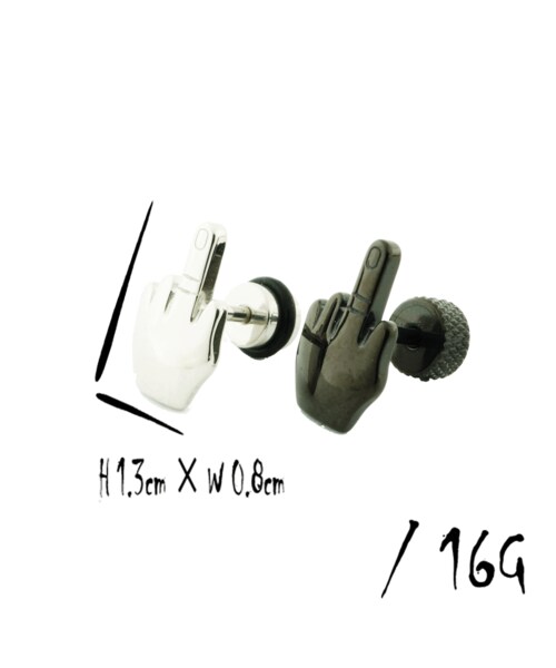 no brand（ノーブランド）の「両耳用（2点セット）fuck ファックサイン