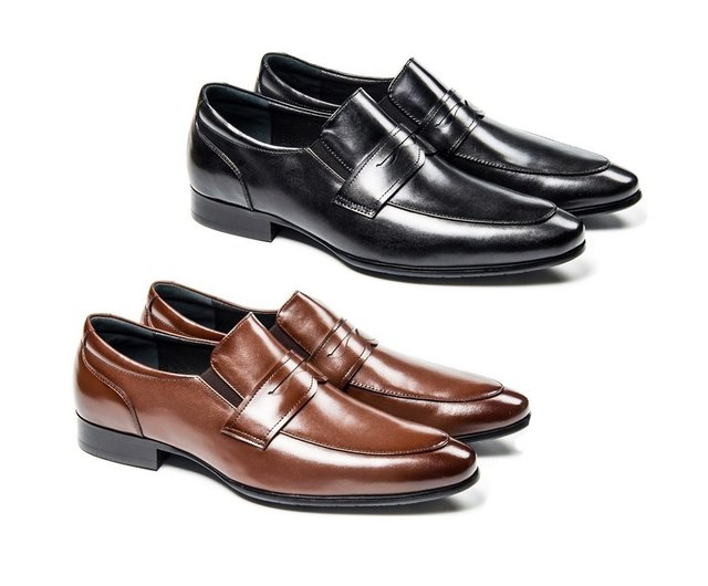 台湾 ポインテッドトゥ スタイリッシュ メンズ レザーシューズ 24204-2