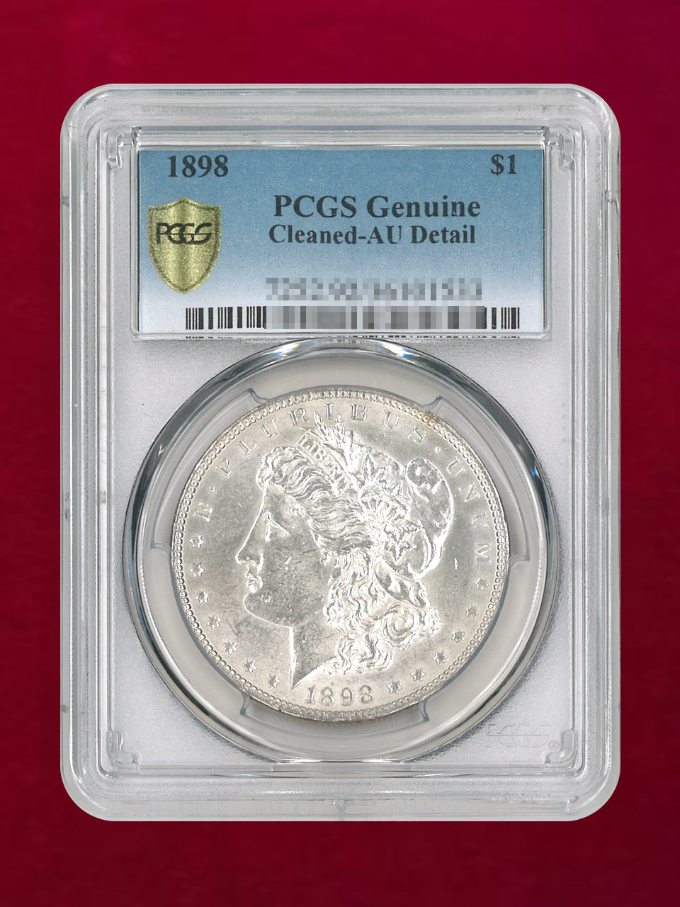 アメリカ】1ドル 銀貨 モルガンダラー 1898 PCGS Genuine Cleaned-AU