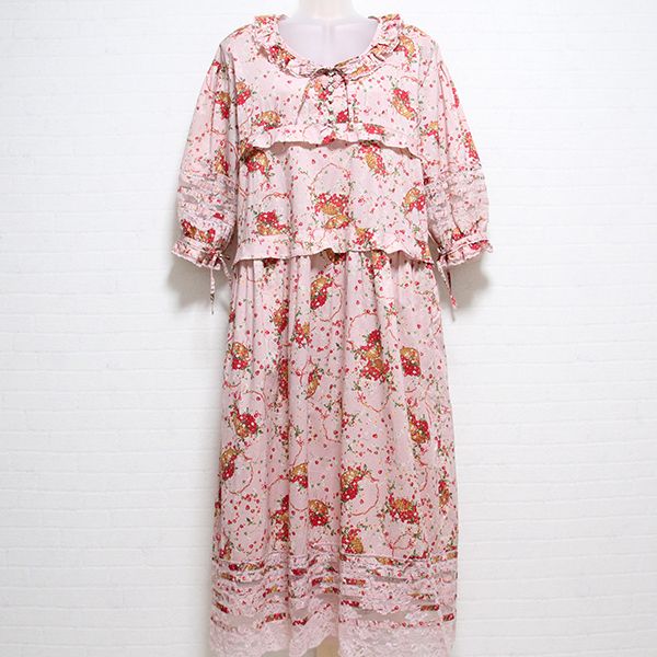 ピンクハウス かご いちご ワンピース