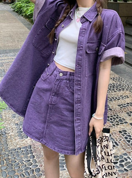 パープルデニムミニスカート DPB42060 – CRAMMY