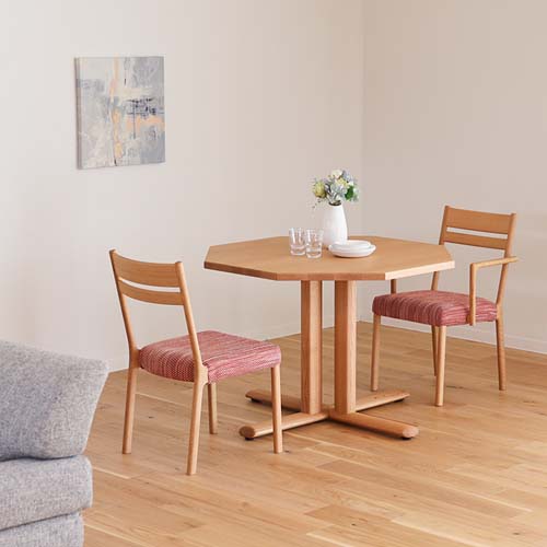 飛騨家具 shirakawa シラカワ ネオテーブル 八角形 1本脚 国産家具