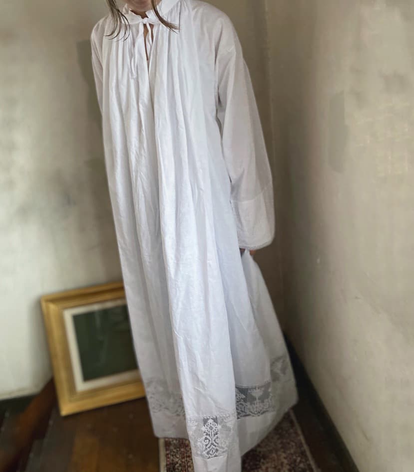 フランスアンティークチャーチスモック