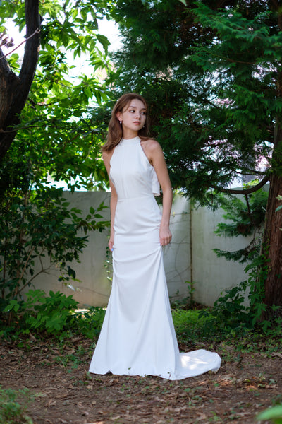 アメリカンスリーブ サテン ソフトマーメイドドレス（W227）