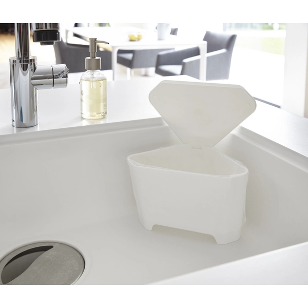 AQUA】浮かせる フタ付き三角コーナー アクア (ホワイト): 周辺小物