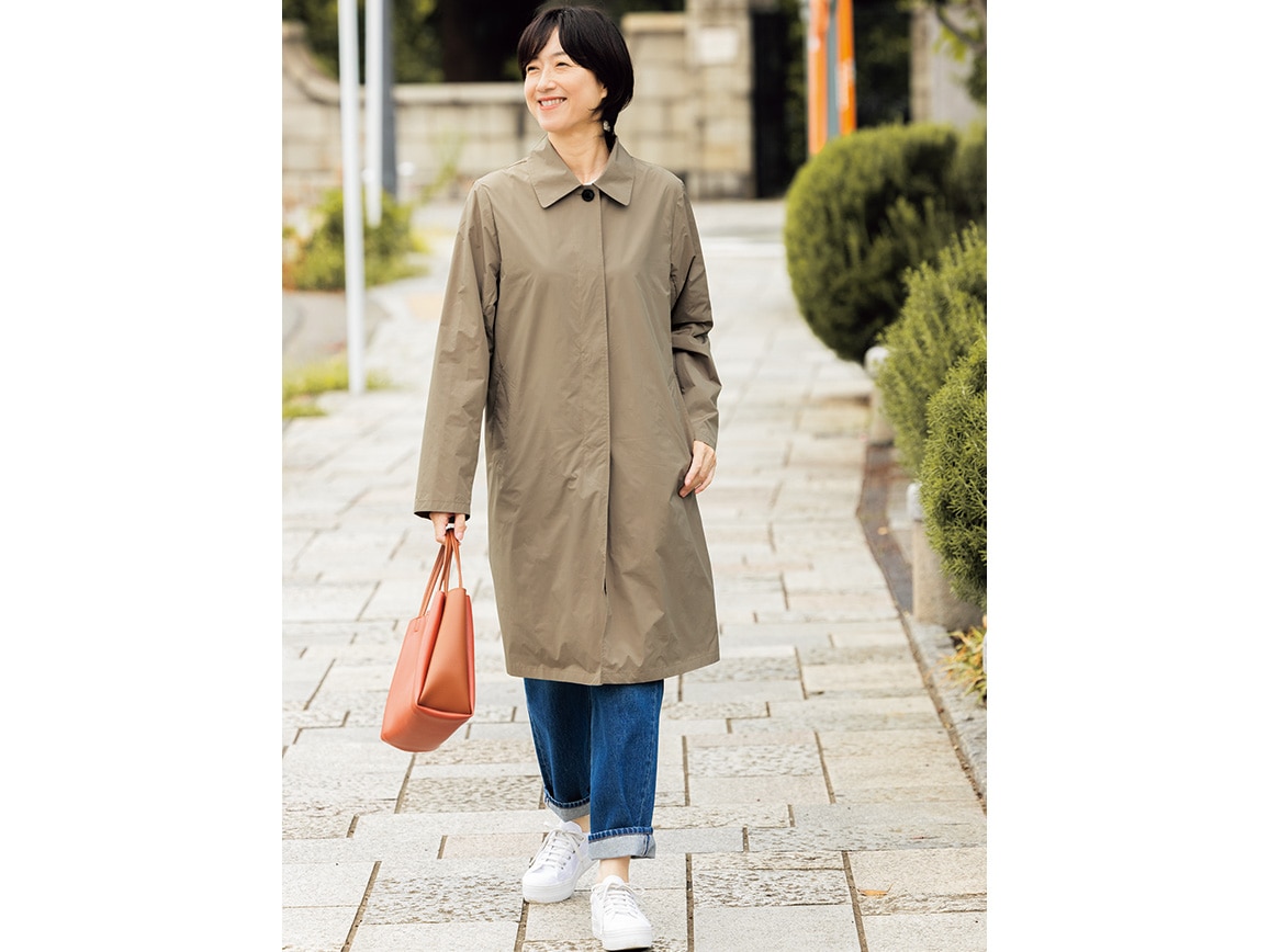 ポケッタブル 撥水ステンカラーコート(02_M 26_モカベージュ