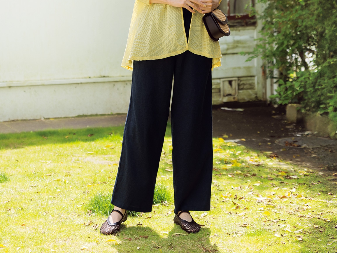 テンセル（TM）繊維×綿麻ドロストイージーパンツ(40_M58cm 62_