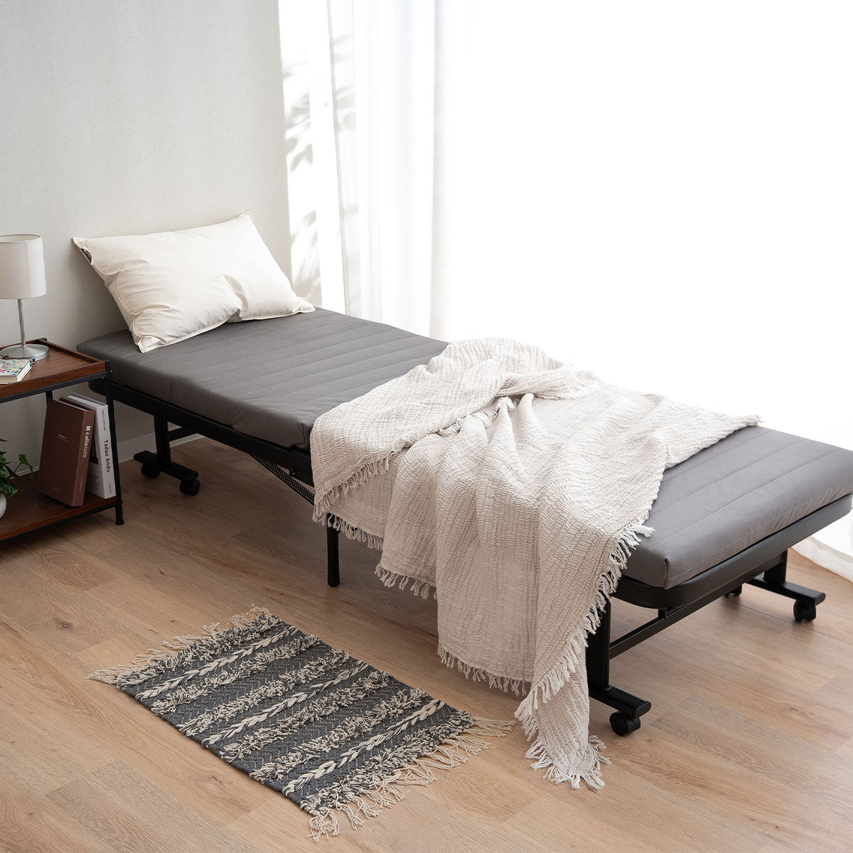 折りたたみベッド シングル スリム ファブレザー 完成品 MEHOL